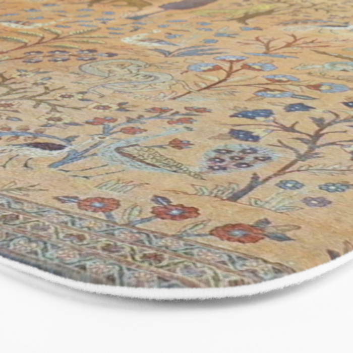 Antique Golden Animal Forest Persian Tabriz Rug Print Bath Mat Gallery Image 3