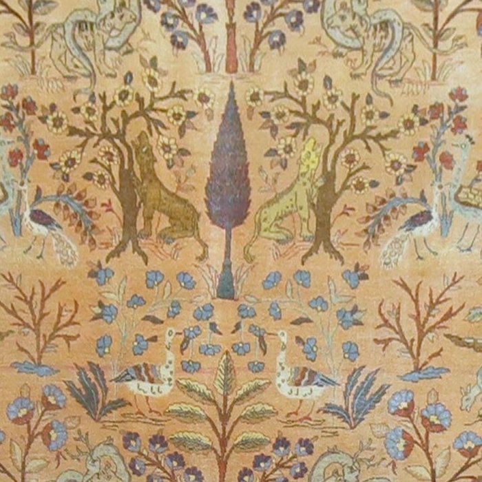 Antique Golden Animal Forest Persian Tabriz Rug Print Coffee Mug Gallery Image 2