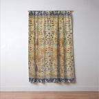 Antique Golden Animal Forest Persian Tabriz Rug Print Window Curtain Gallery Image 3