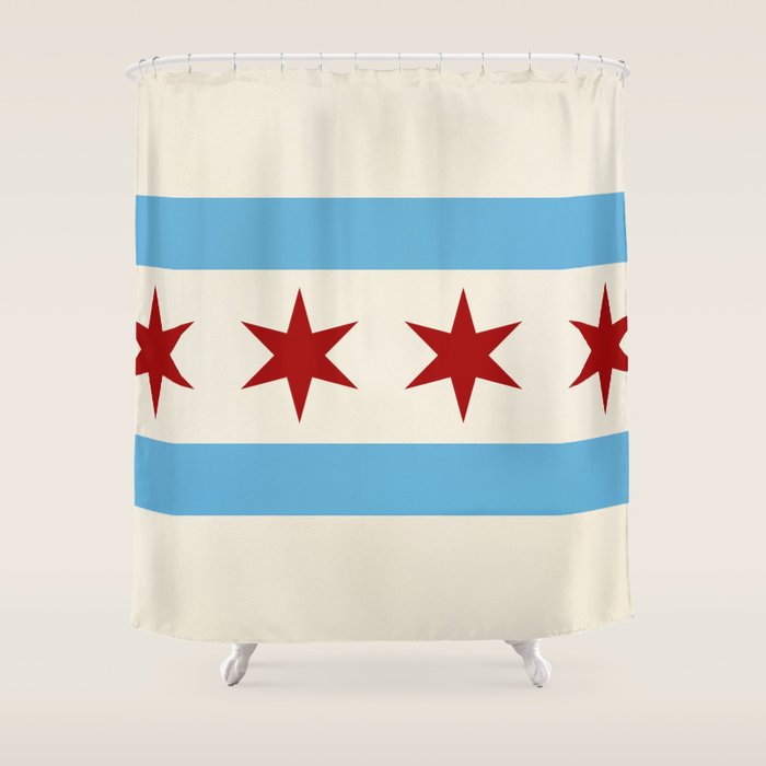 Chicago Flag II Shower Curtain Gallery Image 1