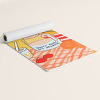 Don't Panic, It's Organic | Picnic Breakfast Travel Milk Food, Illustration Line art Drawing Minimal, Eclectic Modern Boho Painting Yoga Mat Gallery Image 2