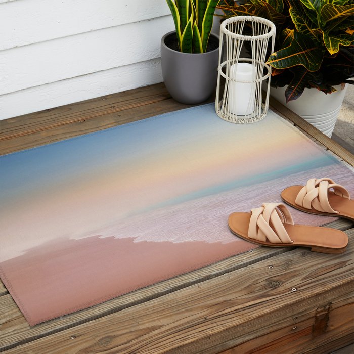 Pink Sunset Outdoor Rug Gallery Image 2