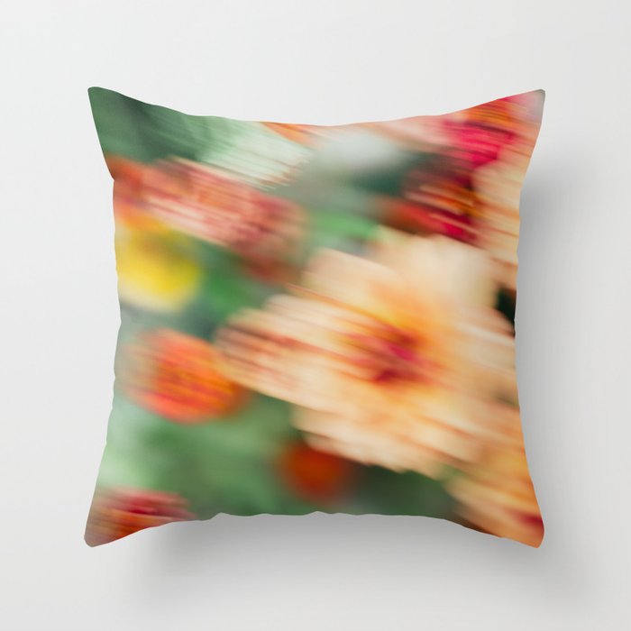 Moving Flowers | Abstract Floral Photography Throw Pillow Gallery Image 6