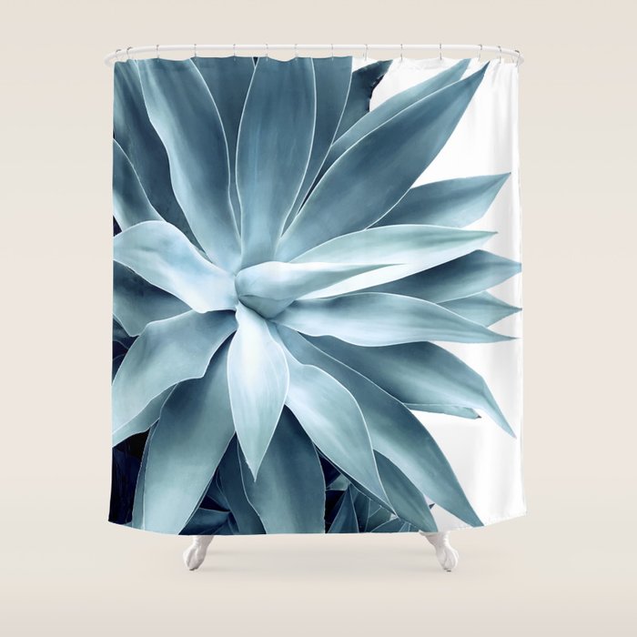 Bursting into life - teal Shower Curtain Gallery Image 1