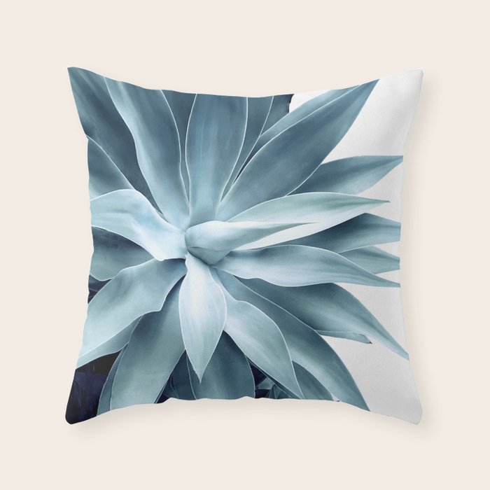 Bursting into life - teal Throw Pillow Gallery Image 1