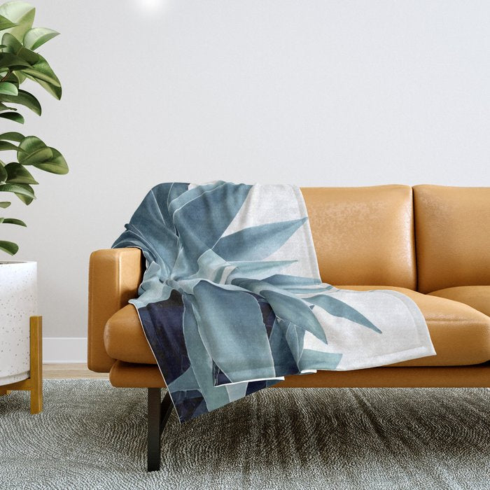 Bursting into life - teal Throw Blanket Gallery Image 1