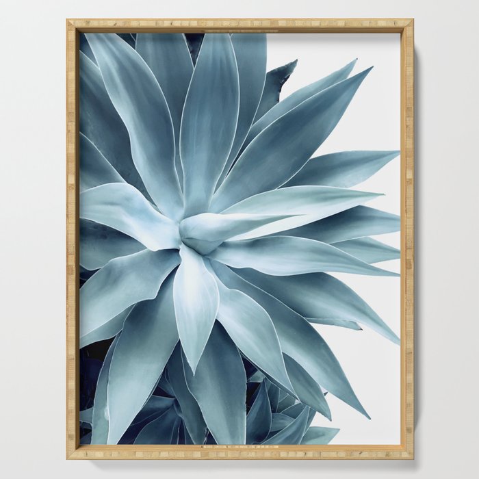 Bursting into life - teal Serving Tray Gallery Image 1