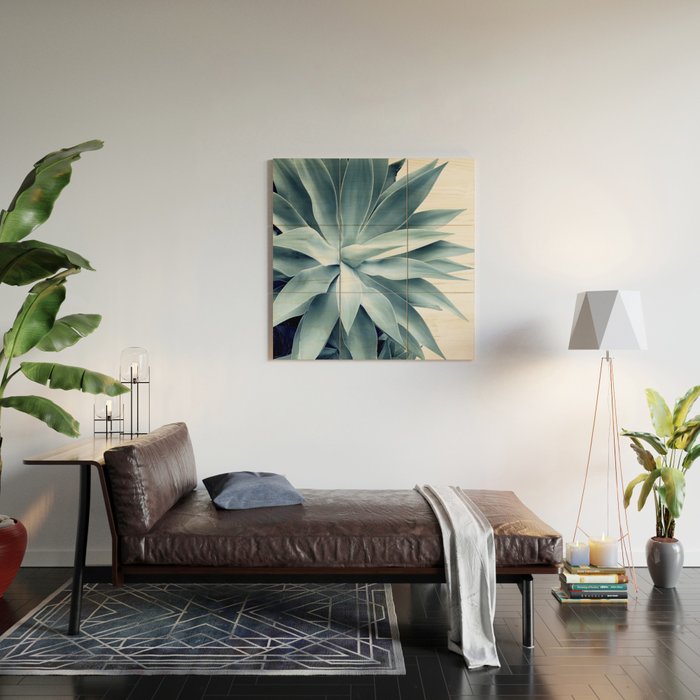 Bursting into life - teal Wood Wall Art Gallery Image 2