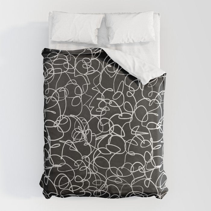 Onyx: Mid Century Abstract Art Duvet Cover Gallery Image 6