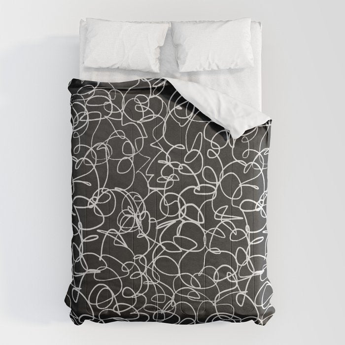 Onyx: Mid Century Abstract Art Comforter Gallery Image 1