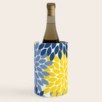 Blue Yellow Flower Burst Floral Pattern Wine Chiller Gallery Image 3
