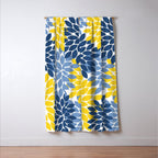 Blue Yellow Flower Burst Floral Pattern Window Curtain Gallery Image 3