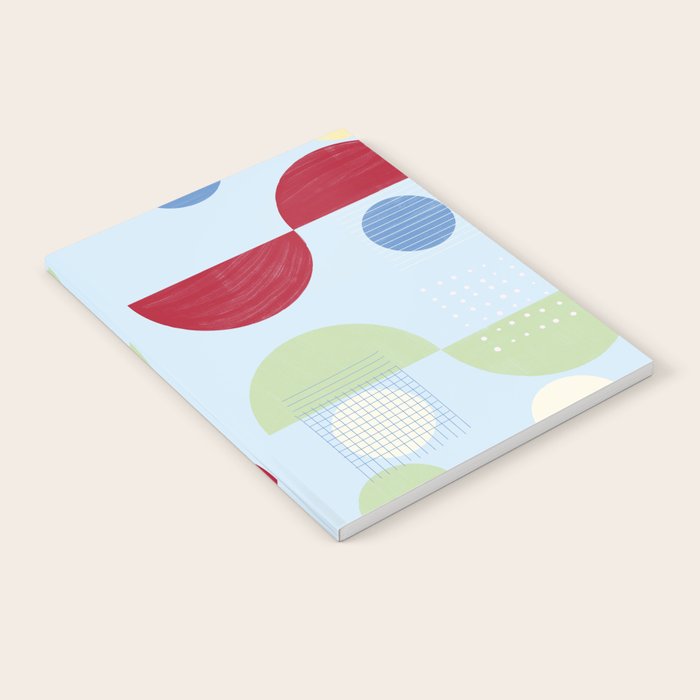 Abstract Geometric Half-Circles with Hand-Drawn Details Notebook Gallery Image 2