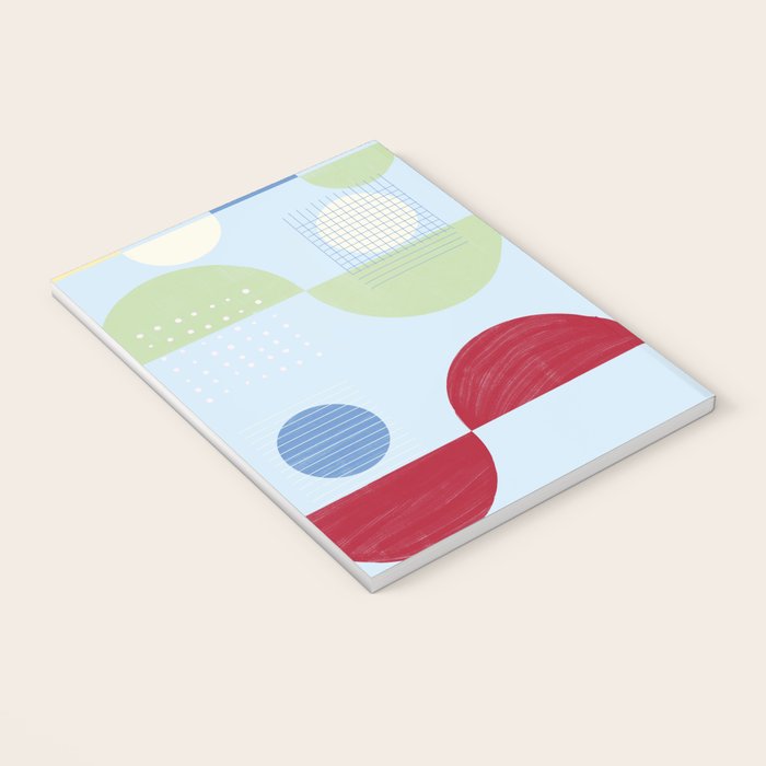 Abstract Geometric Half-Circles with Hand-Drawn Details Notebook Gallery Image 3