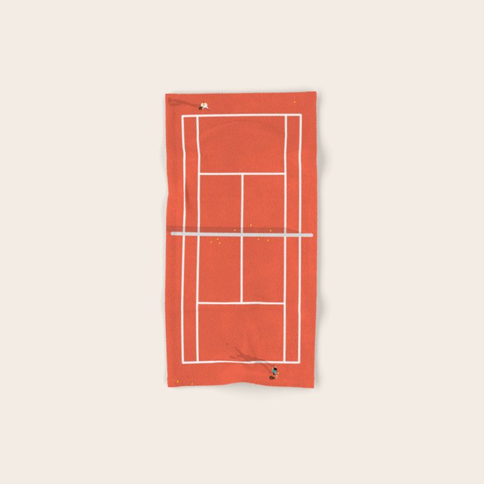 Clay Tennis Court From Above  Bath Towel Gallery Image 1