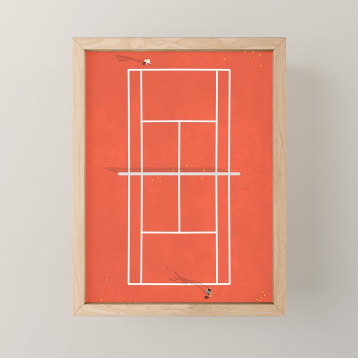 Clay Tennis Court From Above  Mini Art Print Gallery Image 1