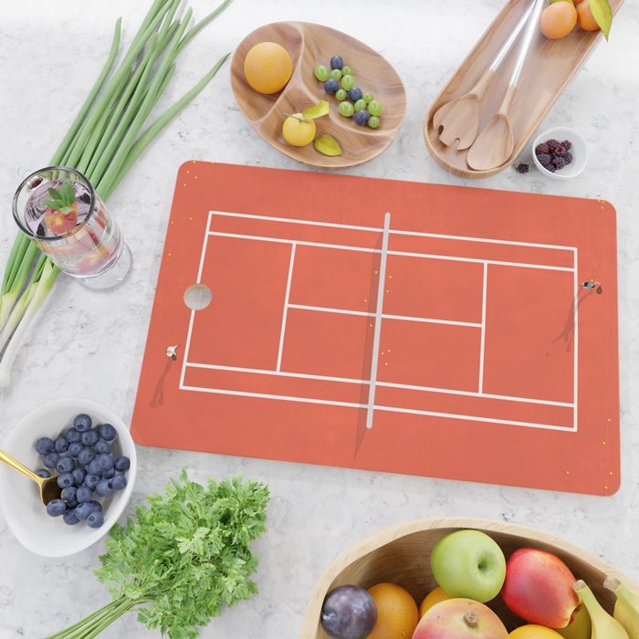 Clay Tennis Court From Above  Cutting Board Gallery Image 2