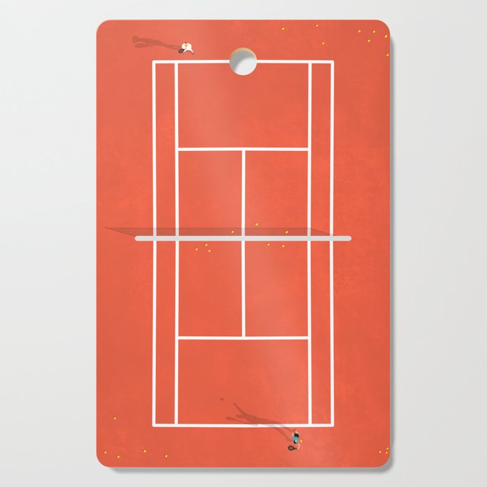 Clay Tennis Court From Above  Cutting Board Gallery Image 1