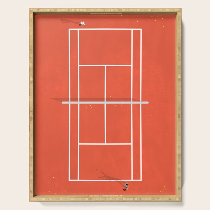 Clay Tennis Court From Above  Serving Tray Gallery Image 1