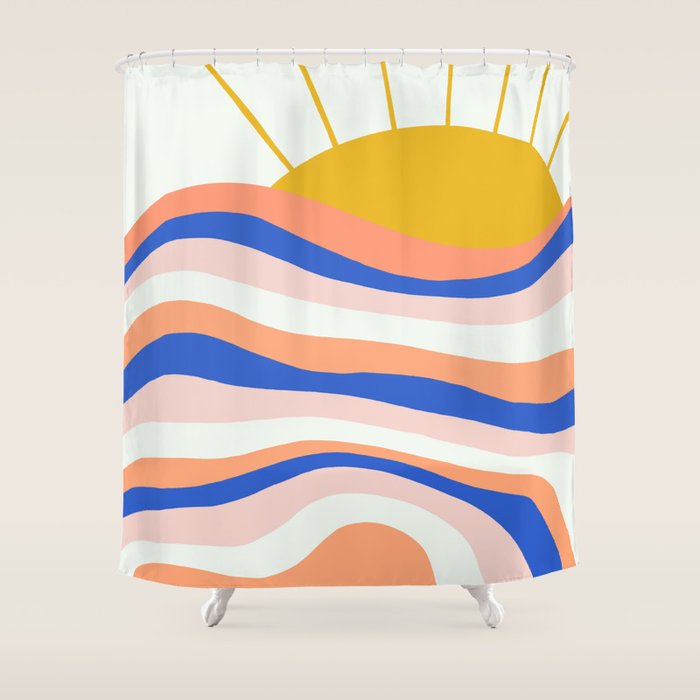 sunrise surf Shower Curtain Gallery Image 1