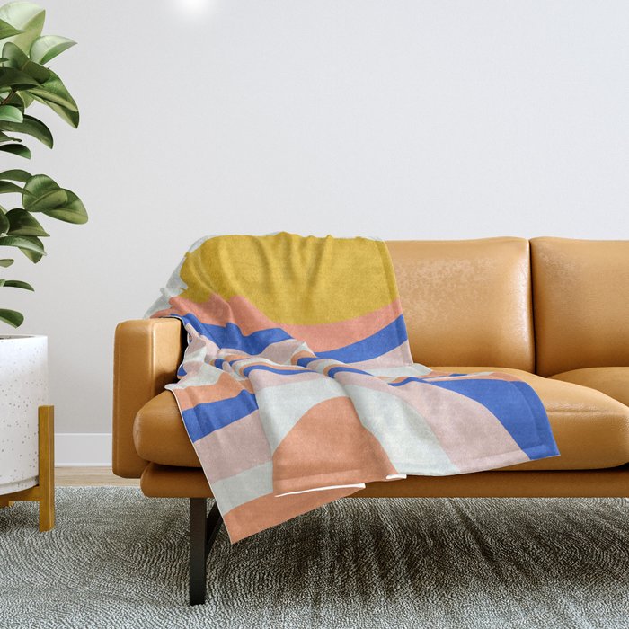 sunrise surf Throw Blanket Gallery Image 1