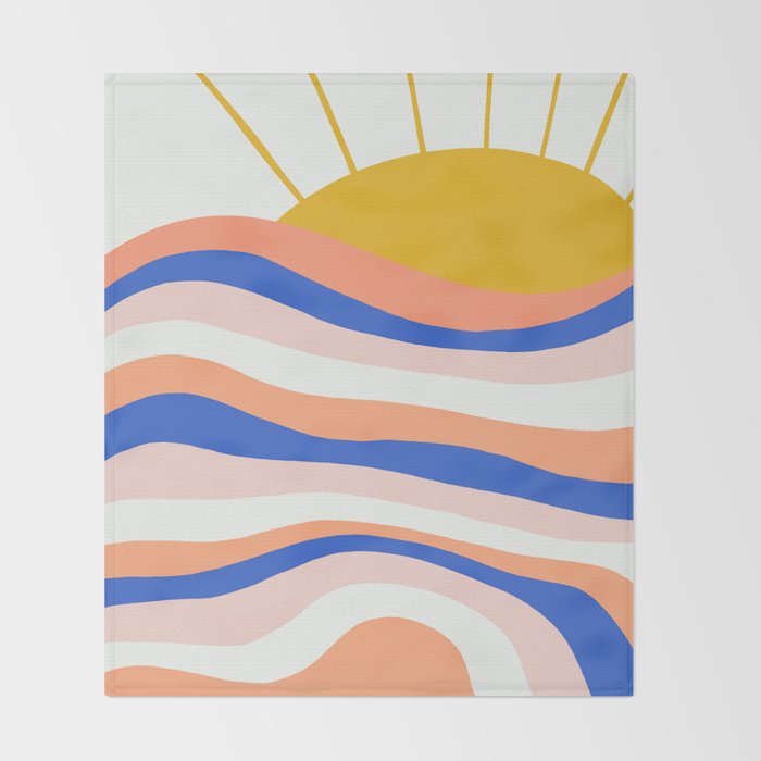 sunrise surf Throw Blanket Gallery Image 2