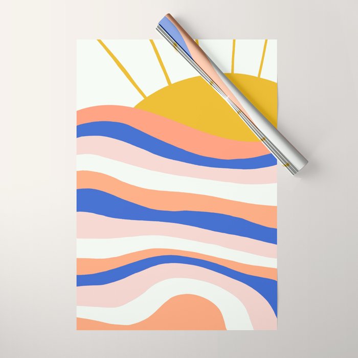 sunrise surf Wrapping Paper Gallery Image 1