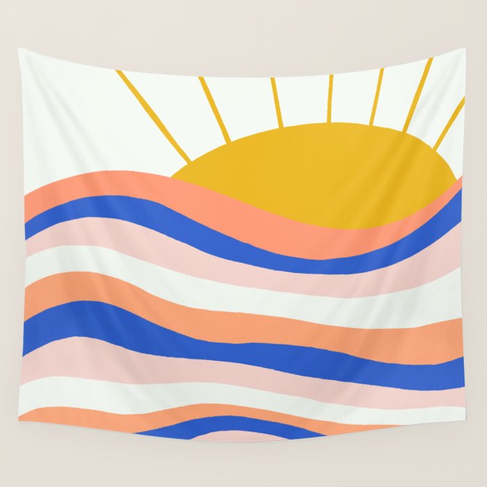 sunrise surf Wall Tapestry Gallery Image 4
