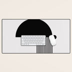The Form - Black and White Abstract Desk Mat Gallery Image 1