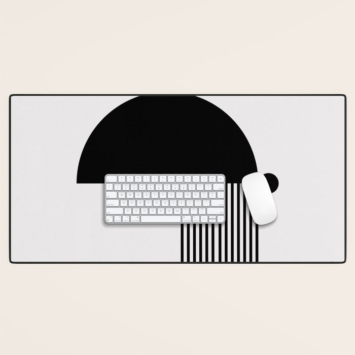 The Form - Black and White Abstract Desk Mat Gallery Image 1