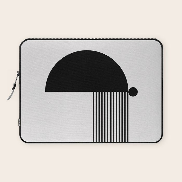 The Form - Black and White Abstract Laptop Sleeve Gallery Image 1