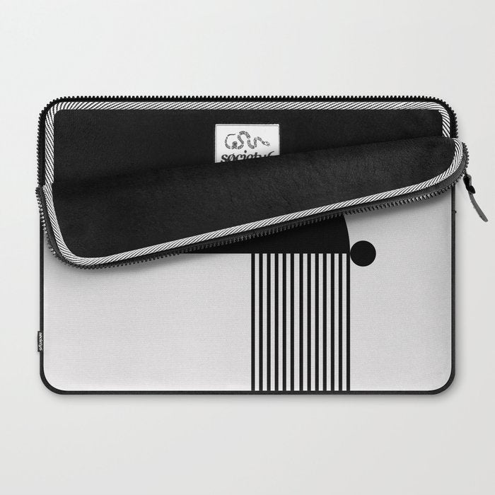 The Form - Black and White Abstract Laptop Sleeve Gallery Image 2