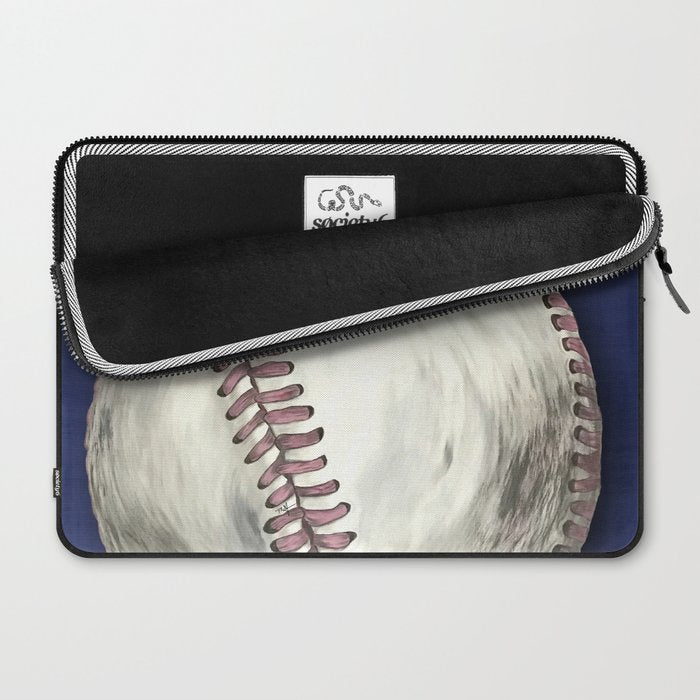 Vintage Distressed Baseball Art Navy Blue Laptop Sleeve Gallery Image 2