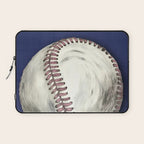 Vintage Distressed Baseball Art Navy Blue Laptop Sleeve Gallery Image 1