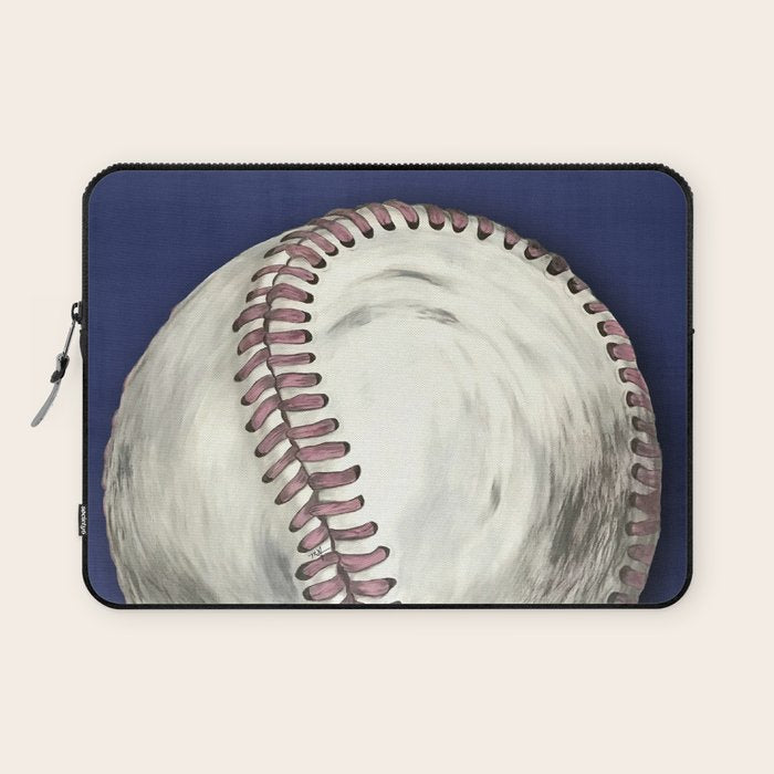 Vintage Distressed Baseball Art Navy Blue Laptop Sleeve Gallery Image 1
