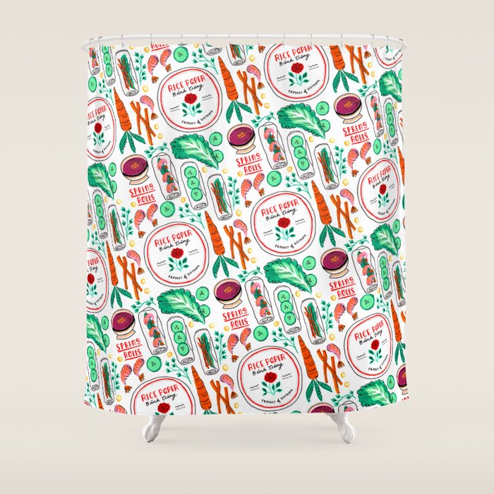 Vietnamese Spring Rolls Shower Curtain Gallery Image 1