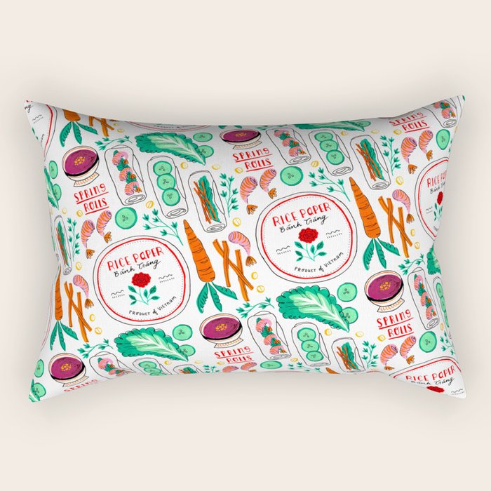 Vietnamese Spring Rolls Rectangular Pillow Gallery Image 2