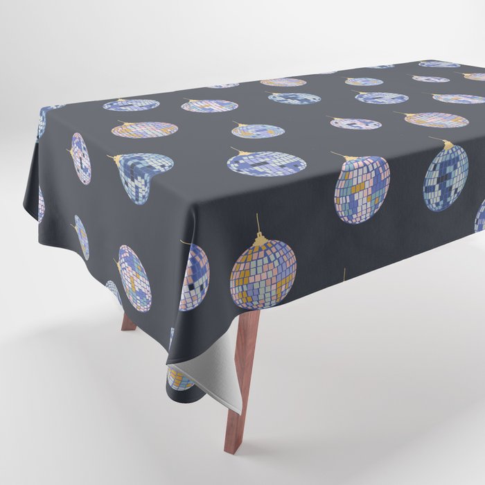 Disco balls party time pattern dark Tablecloth Gallery Image 1
