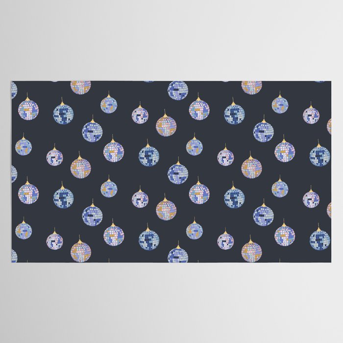 Disco balls party time pattern dark Tablecloth Gallery Image 2
