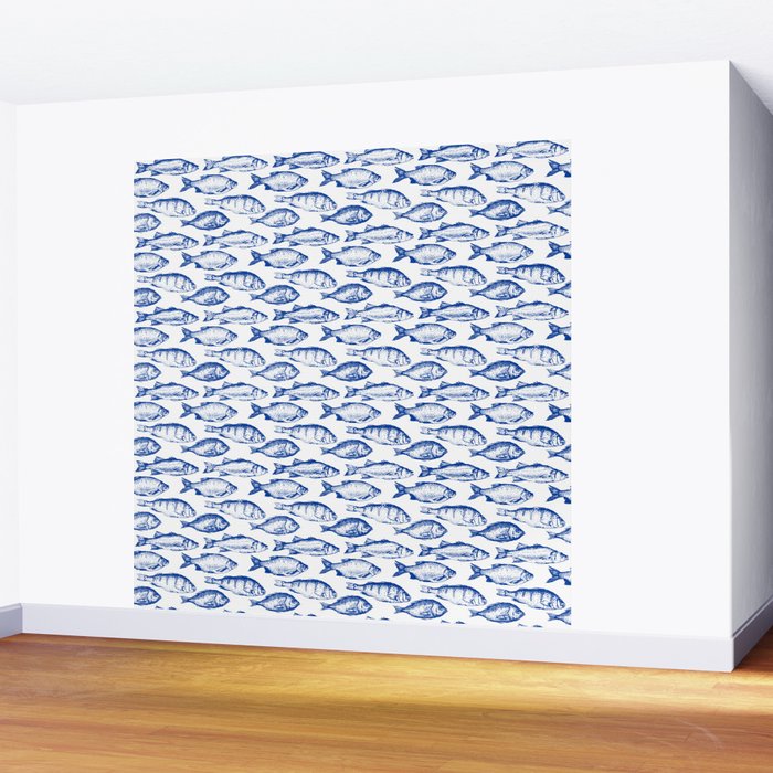 Dark Blue Fish Wall Mural Gallery Image 2