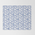 Dark Blue Fish Throw Blanket Gallery Image 2