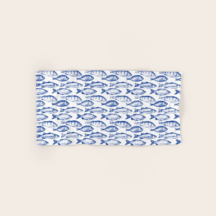 Dark Blue Fish Bath Towel Gallery Image 1