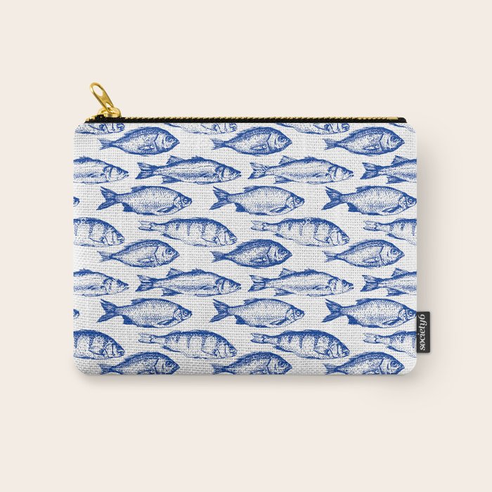 Dark Blue Fish Carry All Pouch Gallery Image 1