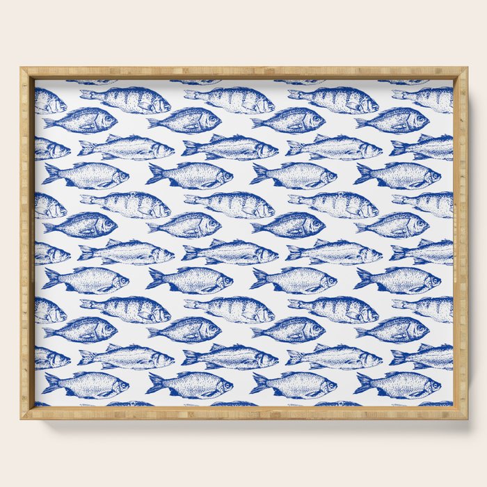 Dark Blue Fish Serving Tray Gallery Image 1