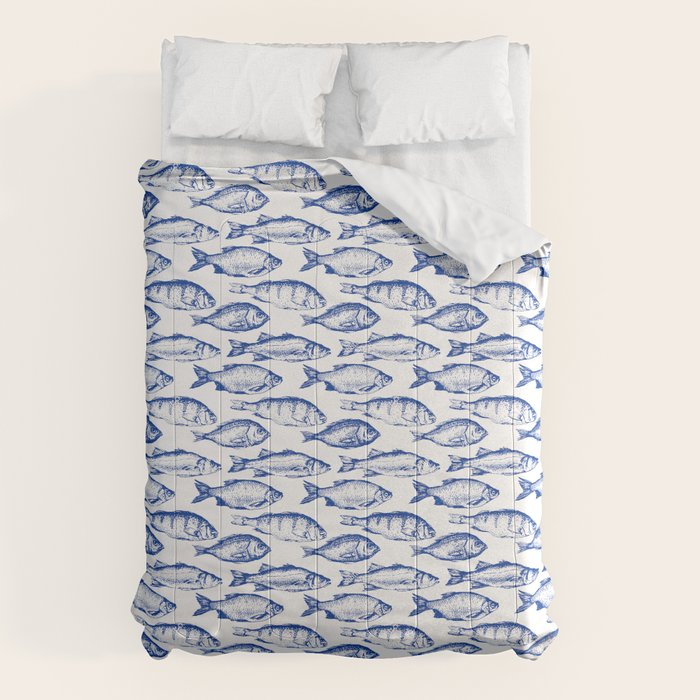 Dark Blue Fish Comforter Gallery Image 6