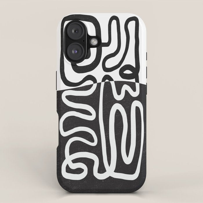ABSTRACTION 01 | Black and White Abstract Series iPhone Case Gallery Image 1