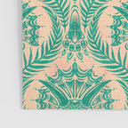 Triceratops Damask - Verdigris on peach Poster Gallery Image 3