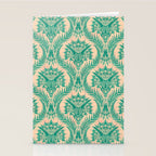Triceratops Damask - Verdigris on peach Stationery Card Gallery Image 2