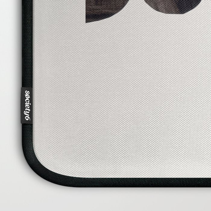 Black & White Minimalist Mid Century Paper collage Funky Black Ink Tribal Geometric by Ejaaz Haniff Laptop Sleeve Gallery Image 3