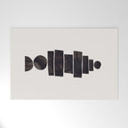 Black & White Minimalist Mid Century Paper collage Funky Black Ink Tribal Geometric by Ejaaz Haniff Welcome Mat Gallery Image 1